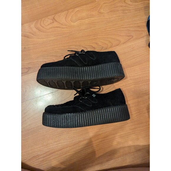 T.U.K Platform Creepers M 7 W 9 Eu 40 Black On Black Suede Chunky Y2K Goth EUC - Picture 4 of 7